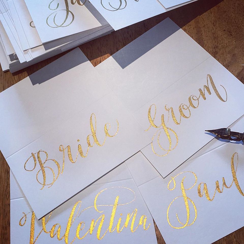 Handwritten calligrapher for wedding stationary, invitiations and PR events